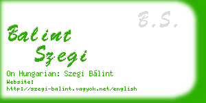 balint szegi business card